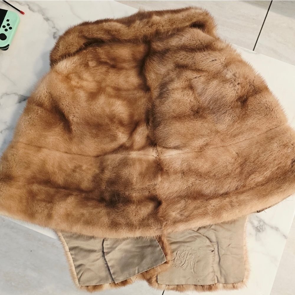 Vintage Nicholas Ungar Real Mink Fur Stole Cape - Picture 5 of 10